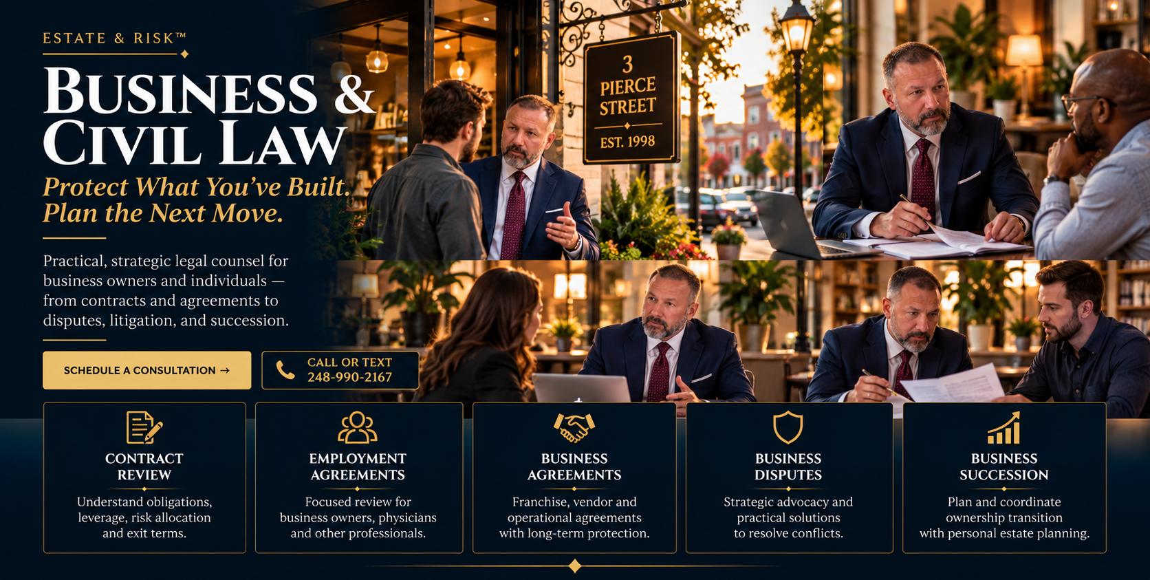 Estate & Risk Business & Civil Law — small business, contracts, disputes and succession planning